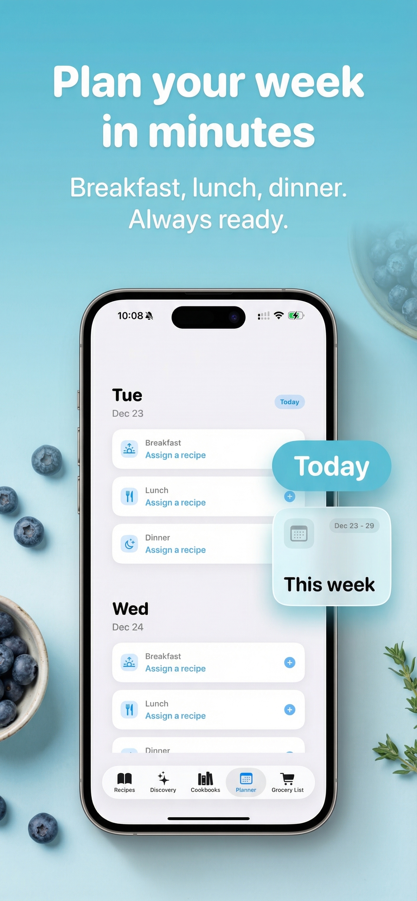 Plan meals in minutes